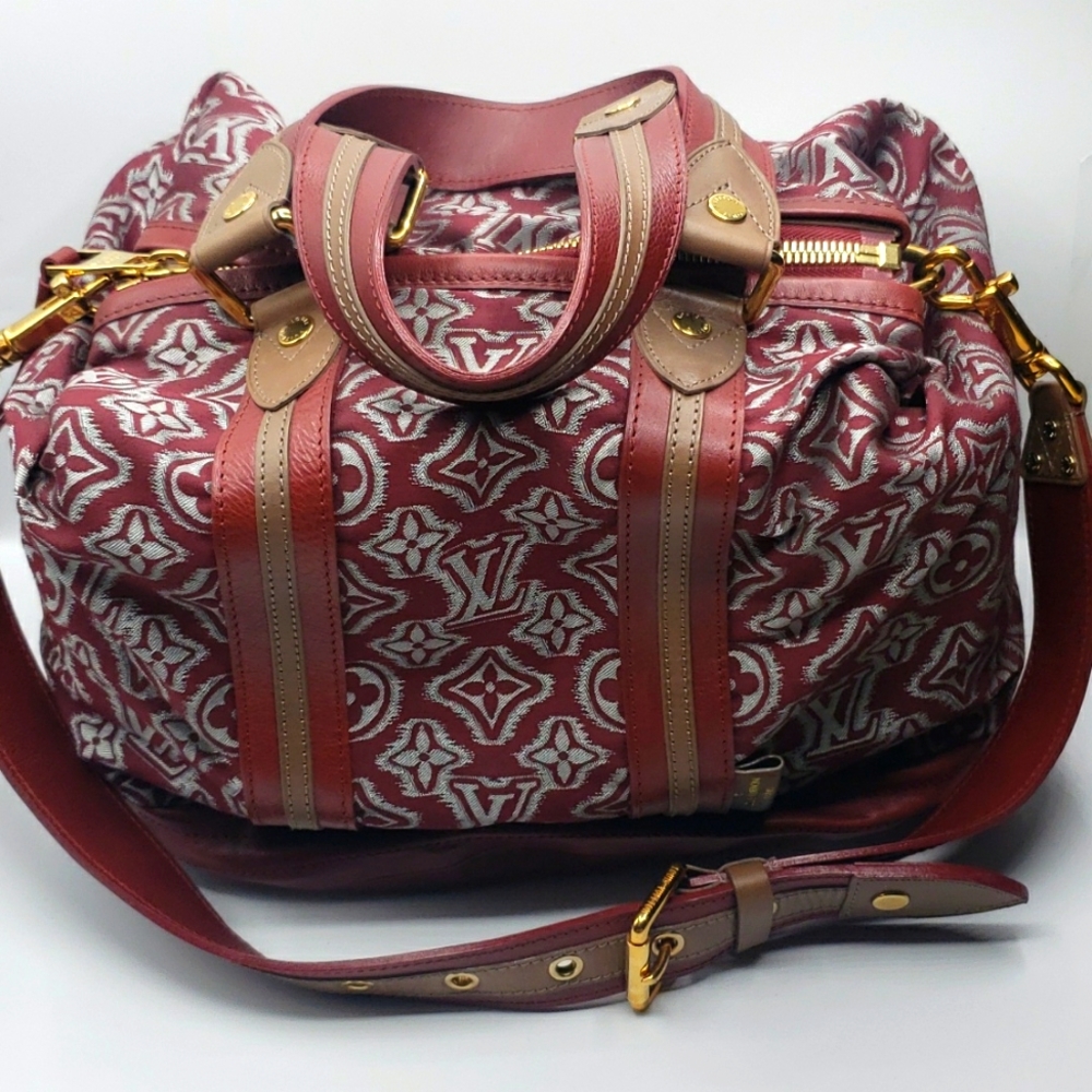 LOUIS VUITTON SIZE ONE SIZE COLOR BURGUNDY AND GRAY 100% AUTHENTIC